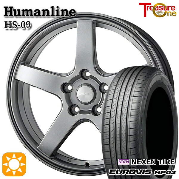 185/65R15 ネクセン ロードストーン ユーロビズ HP02 トレジャーワン ヒューマンライン HS09 DG 15インチ 6.0J 5H114.3 サマータイヤホイールセット