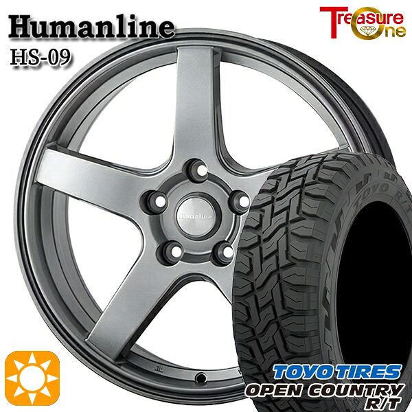 RAV4 エクストレイル 225/60R17 99Q トーヨー オープンカントリー R/T トレジャーワン ヒューマンライン HS09 DG 17インチ 7.0J 5H114.3 サマータイヤホイールセット