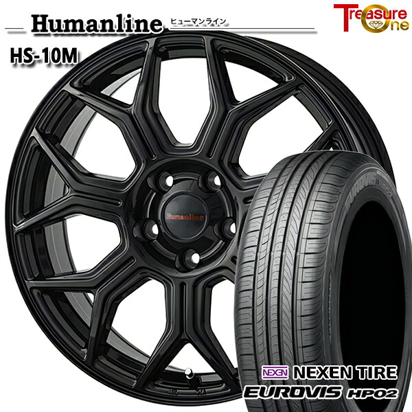 185/65R15 ネクセン ロードストーン ユーロビズ HP02 トレジャーワン ヒューマンライン HS10M BK 15インチ 6.0J 5H100 サマータイヤホイールセット｜タイヤホイール激安王国