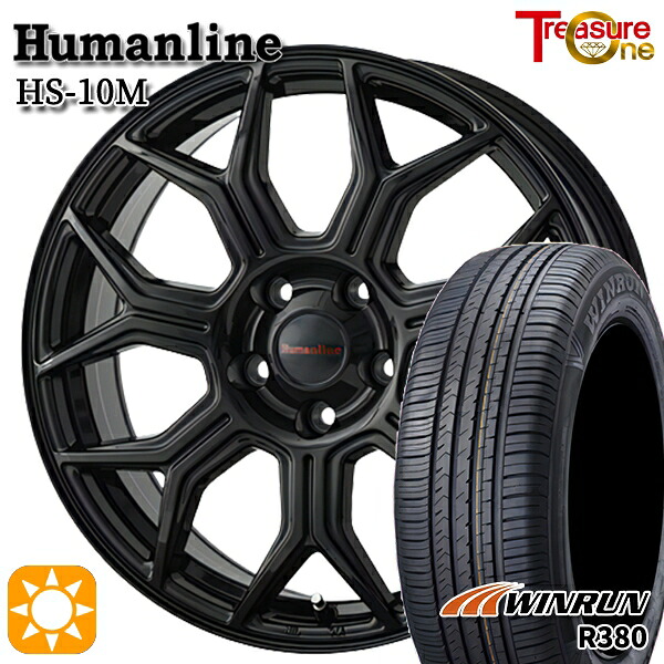 プリウスα ストリーム 205/60R16 92H ウィンラン R380 トレジャーワン ヒューマンライン HS10M BK 16インチ 6.5J 5H114.3 サマータイヤホイールセット|タイヤホイール激安王国