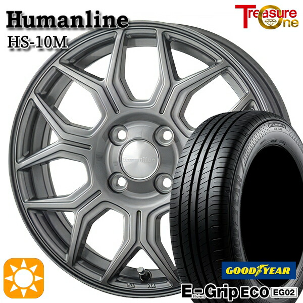 フィット アクア 175/70R14 84S グッドイヤー エフィシェントグリップ EG02 トレジャーワン ヒューマンライン HS10M DG 14インチ 5.5J 4H100 サマータイヤホイールセット