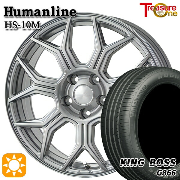 4/10ﾎﾟｲﾝﾄ10倍★215/50R18 96W XL キングボス G866 トレジャーワン ヒューマンライン HS10M DG 18インチ 7.0J 5H114.3 サマータイヤホイールセット
