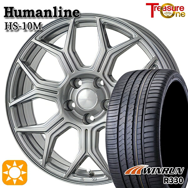 50プリウス 215/45R17 91W XL ウィンラン R330 トレジャーワン ヒューマンライン HS10M DG 17インチ 7.0J 5H100 サマータイヤホイールセット