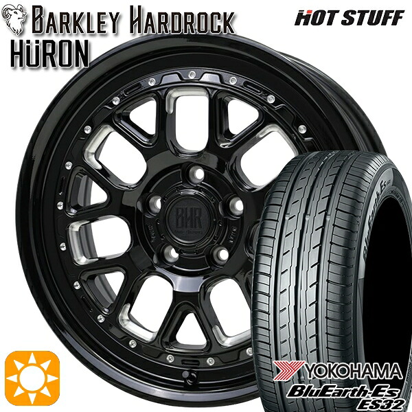 215/65R16 98H ヨコハマ ブルーアース ES32 ホットスタッフ バークレイハードロック ヒューロン GM/B 16インチ 7.0J 5H114.3+38 サマータイヤホイールセット|タイヤホイール激安王国