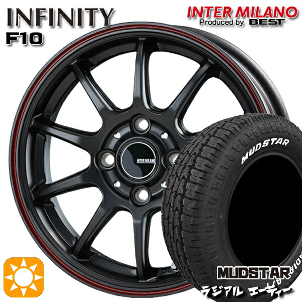 195/65R15 91H マッドスター ラジアル A/T ホワイトレター インターミラノ インフィニティ F10 MBK/FR 15インチ 5.5J 4H100 サマータイヤホイールセット