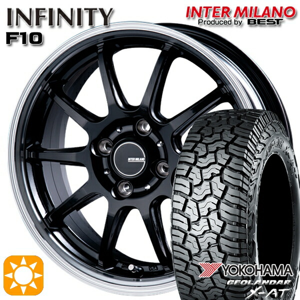 4/10ﾎﾟｲﾝﾄ10倍★165/60R15 77H ヨコハマ ジオランダーX-AT G016 インターミラノ インフィニティ F10 BK/RP 15インチ 4.5J 4H100 サマータイヤホイールセット