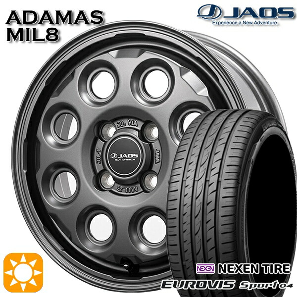 エブリィワゴン 165/60R14 75H ロードストーン ユーロビズ Sport 04 ジャオス アダマス MIL8 マットガンメタリック 14インチ 4.5J 4H100 サマータイヤホイールセット