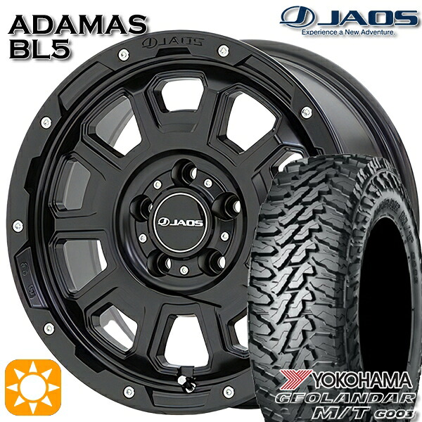 デリカD5 225/70R16 103S ヨコハマ ジオランダーM/T G003 ジャオス アダマス BL5 マットブラック 16インチ 7.0J 5H114.3 サマータイヤホイールセット