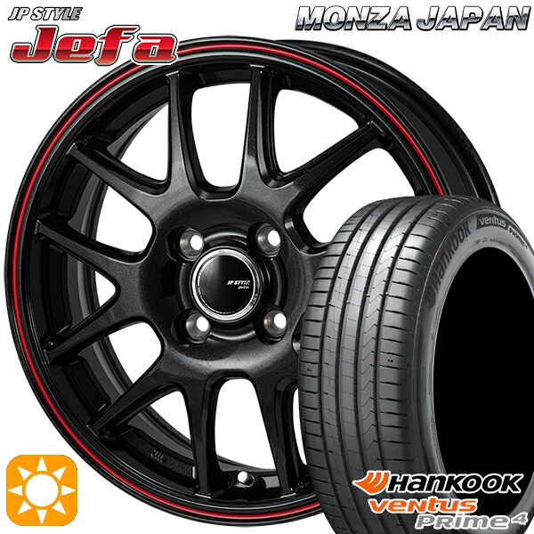 ライズ ロッキー 205/60R16 96V XL ハンコック ベンタスプライム4 K135 モンツァ JPスタイル ジェファ パールブラック/レッドライン 16インチ 6.0J 4H100 サマータイヤホイールセット