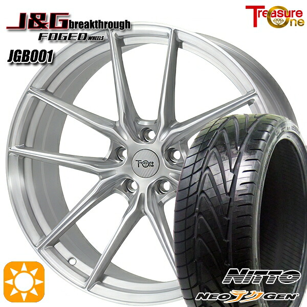 225/30R20 85W ニットー NEOテクGEN トレジャーワン 鍛造 J&Gブレイクスルー JGB001 ブラッシュド 20インチ 8.5J 5H114.3 サマータイヤホイールセット