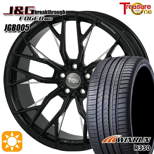 40アルファード 245/40R21 100W XL ウィンラン R330 レジャーワン 鍛造 FORGED J&Gブレイクスルー JGB005 ブラックミーリング 21インチ 8.5J 5H120 サマータイヤホイールセット