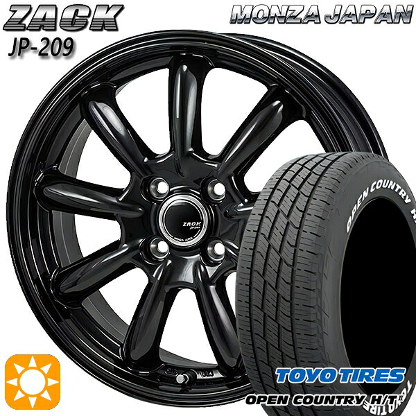 ライズ ロッキー 215/70R16 100H トーヨー オープンカントリー H/T2 WL モンツァ ザック JP209 グロスブラック 16インチ 6.0J 4H100 サマータイヤホイールセット