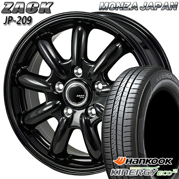 185/65R15 88T ハンコック キナジーエコ2 K435 モンツァ ザック JP209 グロスブラック 15インチ 6.0J 5H114.3 サマータイヤホイールセット