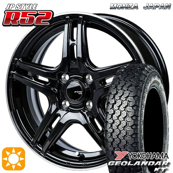 軽トラ軽バン用 145/80R12 80/78N ヨコハマ ジオランダーKT Y828C モンツァ JPスタイル R52 12インチ 新品サマータイヤホイール 4本セット 送料無料