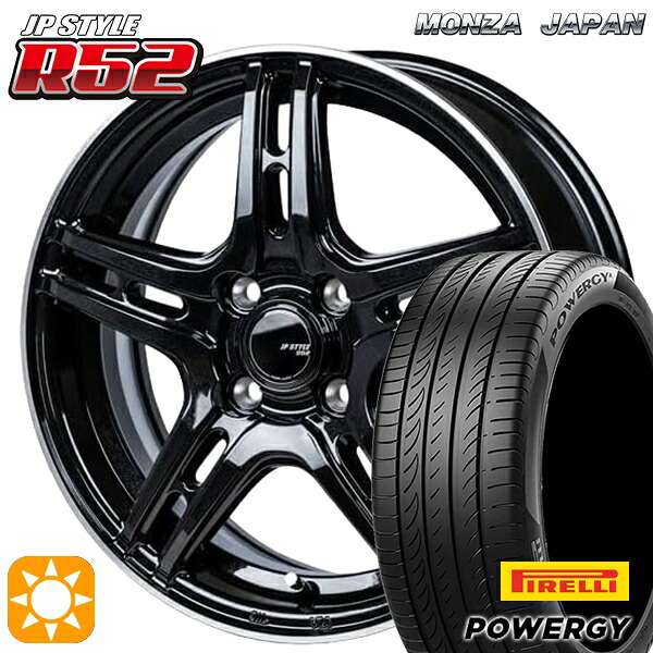 アクア デミオ 195/55R16 87V ピレリ パワジー モンツァ JPスタイル R52 16インチ 6.0J 4H100 サマータイヤホイールセット