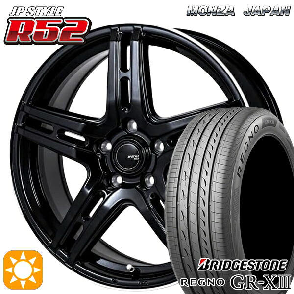 215/45R17 91W XL ブリヂストン レグノ GRX3 モンツァ JPスタイル R52 17インチ 7.0J 5H114.3 サマータイヤホイールセット｜タイヤホイール激安王国