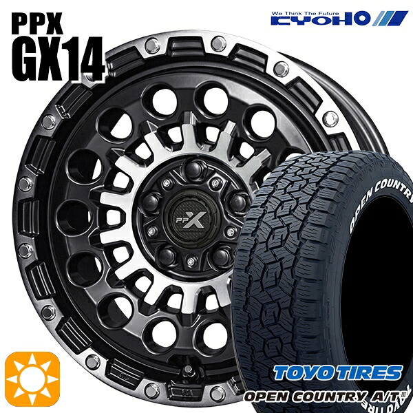 デリカD5 215/70R16 100T トーヨー オープンカントリーA/T3 ホワイトレター KYOHO PPX GX14 16インチ 7.0J 5H114.3 +35 サマータイヤホイールセット|タイヤホイール激安王国