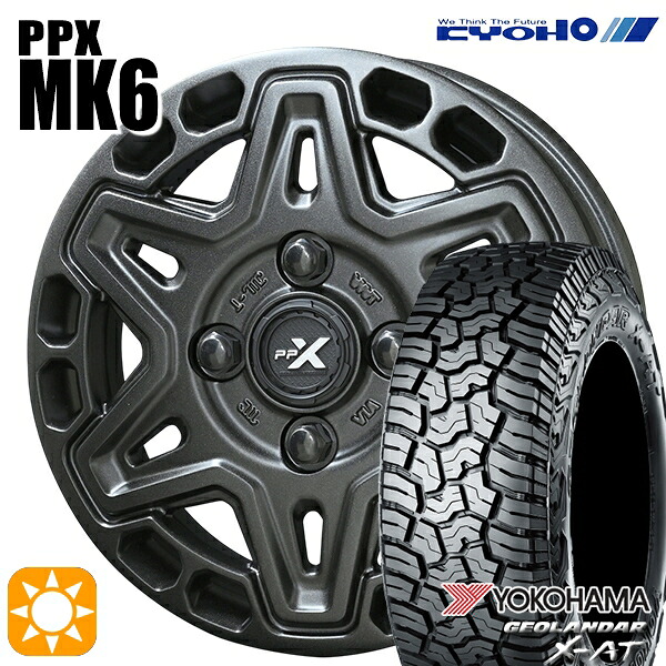 アゲトラ 155/65R14 ヨコハマ ジオランダーX-AT G016 KYOHO PPX MK6 14インチ 4.5J 4H100 +45 サマータイヤホイールセット｜タイヤホイール激安王国