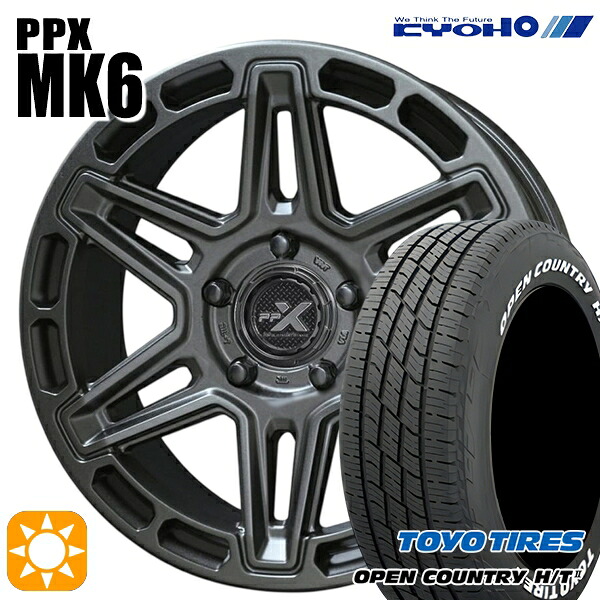 ヤリスクロス 205/65R16 95H トーヨー オープンカントリー H/T2 WL KYOHO PPX MK6 16インチ 7.0J 5H114.3 +35 サマータイヤホイールセット|タイヤホイール激安王国