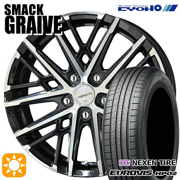 195/65R15 ネクセン ロードストーン ユーロビズ HP02 KYOHO スマック グレイブ 15インチ 6.0J 5H100 サマータイヤホイールセット｜タイヤホイール激安王国