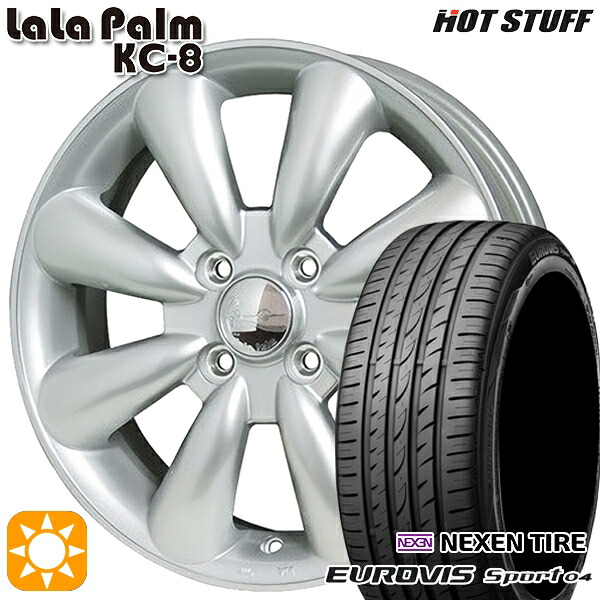 165/60R14 75H ロードストーン ユーロビズ Sport 04 HotStuff ララパーム KC-8 シルバー 14インチ 4.5J 4H100 サマータイヤホイールセット|タイヤホイール激安王国
