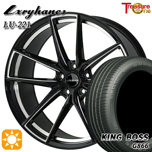 アルファード ヴェルファイア 245/40R19 98W XL キングボス G866 トレジャーワン ラグジーヘインズ LU221 ブラック/サイドミーリング 19インチ 8.0J 5H114.3 サマータイヤホイールセット