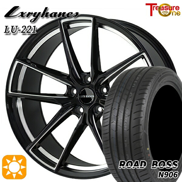 245/40R20 99W XL ロードボス N906 トレジャーワン ラグジーヘインズ LU221 ブラック/サイドミーリング 20インチ 8.5J 5H114.3 サマータイヤホイールセット