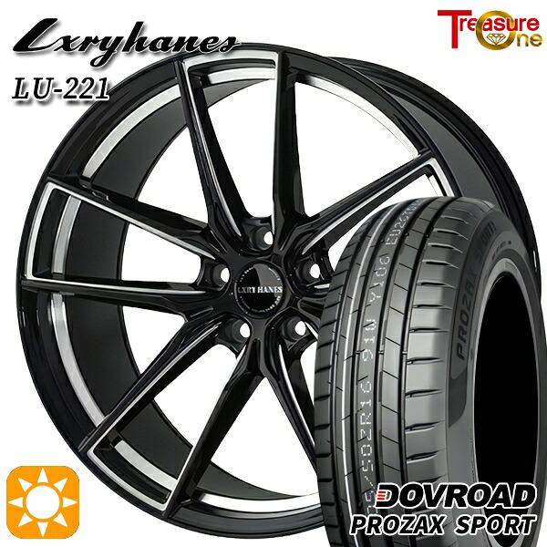 225/35R19 88Y XL DOVROAD プロザックススポーツ トレジャーワン ラグジーヘインズ LU221 ブラック/サイドミーリング 19インチ 8.0J 5H114.3 サマータイヤホイールセット｜タイヤホイール激安王国 69,740円