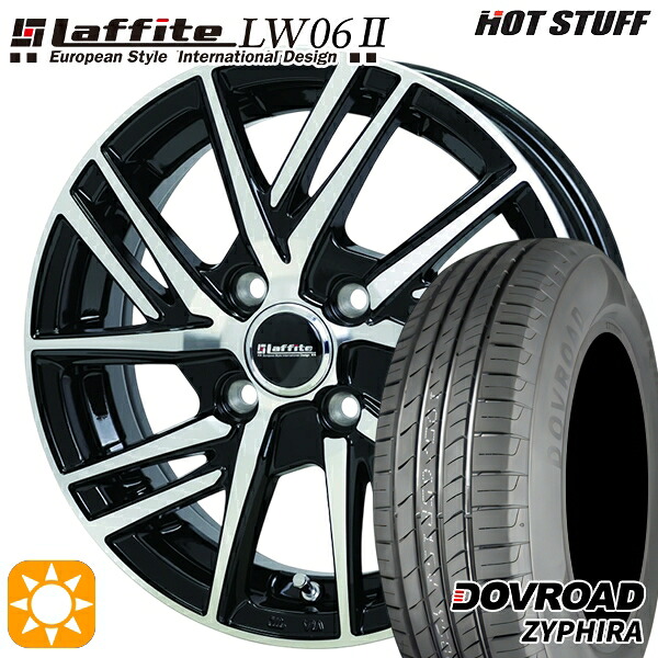 アクア デミオ 195/55R16 87V DOVROAD ザイファイラ HotStuff ラフィット LW06-2 BK/P 16インチ 6.0J 4H100 サマータイヤホイールセット|タイヤホイール激安王国