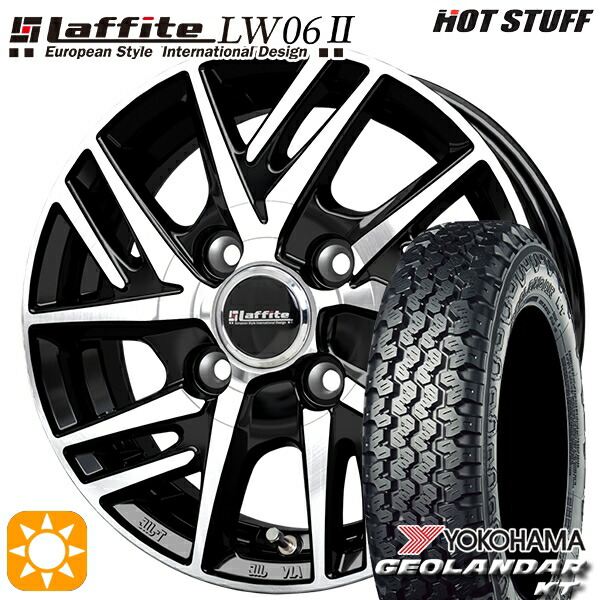 軽トラ軽バン用 145/80R12 80/78N ヨコハマ ジオランダーKT Y828C HotStuff ラフィット LW06-2 BK/P 12インチ 新品サマータイヤホイール 4本セット 送料無料 45,420円