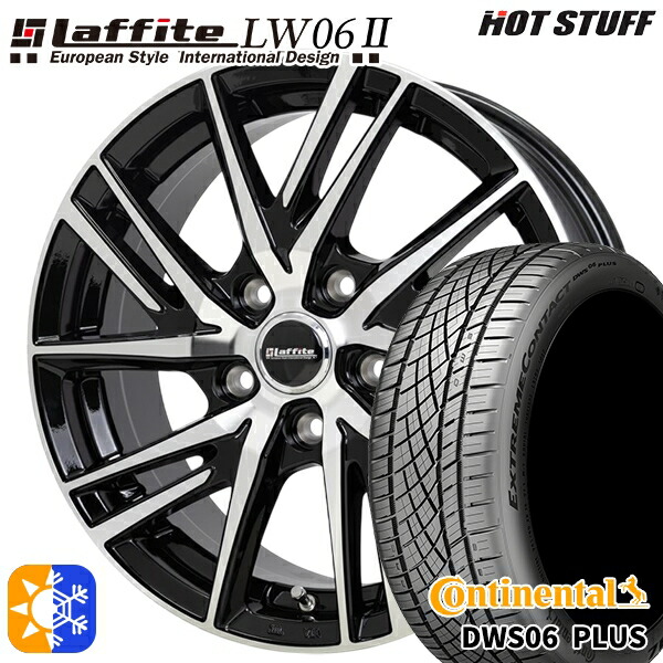 215/55R17 94W コンチネンタル DWS06+ HotStuff ラフィット LW06-2 BK/P 17インチ 7.0J 5H114.3 オールシーズンタイヤホイールセット