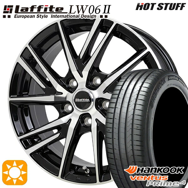215/45R17 91W XL ハンコック ベンタスプライム4 K135 HotStuff ラフィット LW06-2 BK/P 17インチ 7.0J 5H114.3 サマータイヤホイールセット