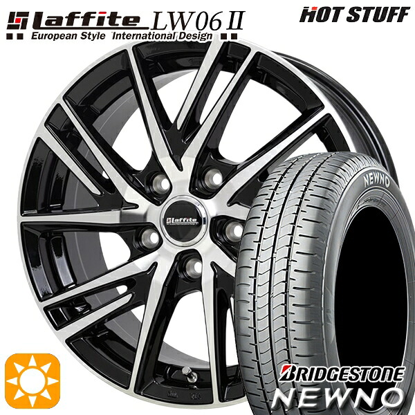4/10ﾎﾟｲﾝﾄ10倍★215/45R17 91W XL ブリヂストン ニューノ HotStuff ラフィット LW06-2 BK/P 17インチ 7.0J 5H114.3 サマータイヤホイールセット