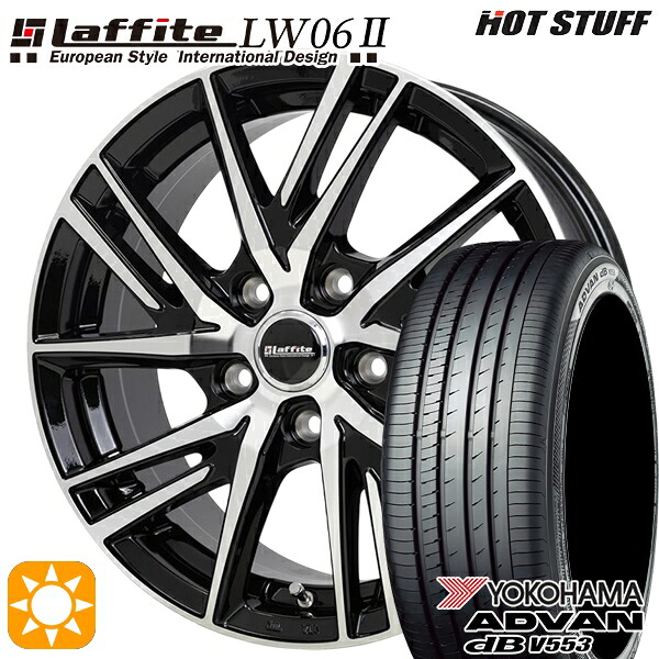 170シエンタ 185/60R15 84H ヨコハマ アドバンデシベル V553 HotStuff ラフィット LW06-2 BK/P 15インチ 6.0J 5H100 サマータイヤホイールセット|タイヤホイール激安王国