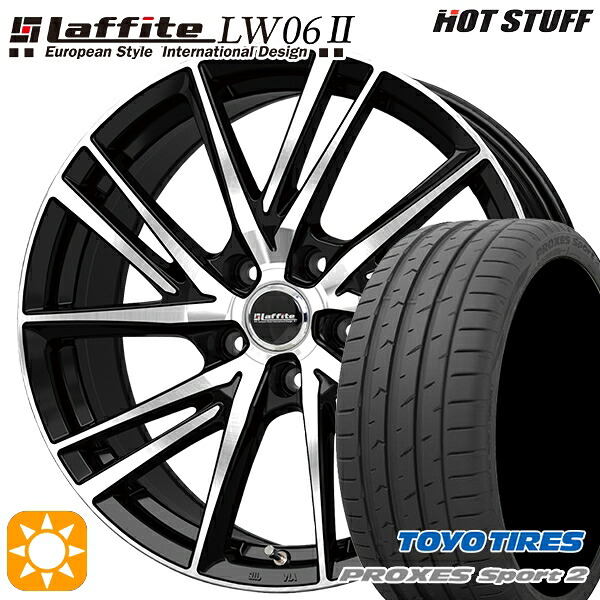 225/45R18 95Y XL トーヨー プロクセススポーツ2 HotStuff ラフィット LW06-2 BK/P 18インチ 7.0J 5H114.3 サマータイヤホイールセット