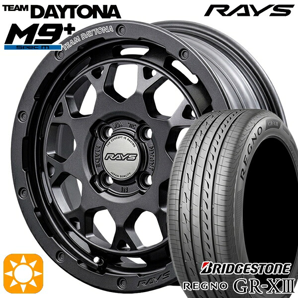 165/55R15 75V ブリヂストン レグノ GRX3 RAYS レイズ チームデイトナ M9+ AOJ 15インチ 5.0J 4H100 サマータイヤホイールセット