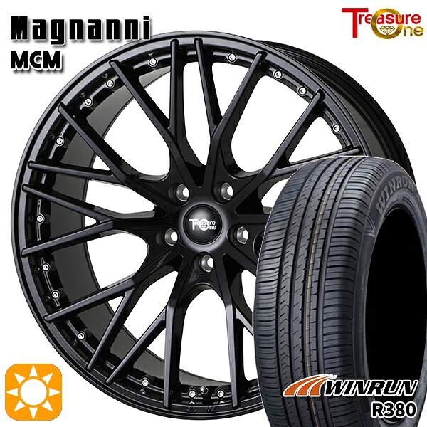 4/20ﾎﾟｲﾝﾄ10倍★マツダ6 エクストレイル 225/60R18 104V XL ウィンラン R380 トレジャーワン マグナーニ MCM ブラック 18インチ 7.5J 5H114.3 サマータイヤホイールセット