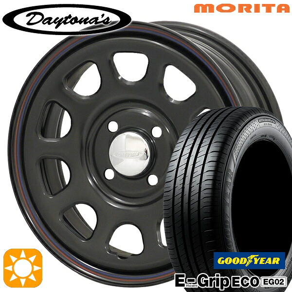 155/65R14 75S グッドイヤー エフィシェントグリップ エコ EG02 MRT DAYTONA'S G2 デイトナズ ブラック 14インチ 5.0J 4H100 サマータイヤホイールセット