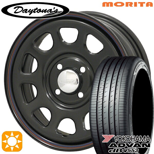155/65R14 75H ヨコハマ アドバンデシベル V553 MRT DAYTONA'S G2 デイトナズ ブラック 14インチ 5.0J 4H100 サマータイヤホイールセット