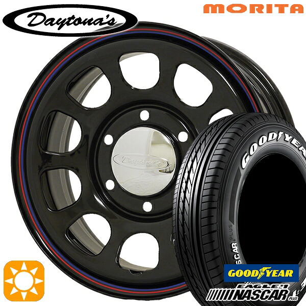 200系ハイエース 195/80R15 107/105N グッドイヤー ナスカープラス MRT DAYTONA'S G2 デイトナズ ブラック 15インチ 6.5J 6H139.7 サマータイヤホイールセット