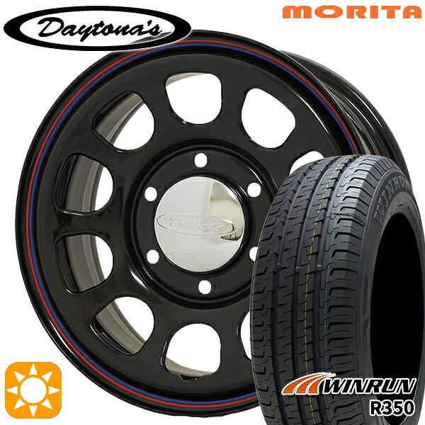 200系ハイエース 215/65R16 109/107T ウィンラン R350 MRT DAYTONA'S G2 デイトナズ ブラック 16インチ 6.5J 6H139.7 サマータイヤホイールセット