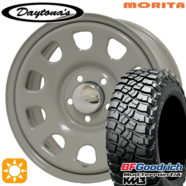 4/20ﾎﾟｲﾝﾄ10倍★デリカD5 245/70R16 113/110Q RBL BFグッドリッチ マッドテレーン T/A KM3 MRT DAYTONA'S G2 デイトナズ グレー 16インチ 7.0J 5H114.3 サマータイヤホイールセット