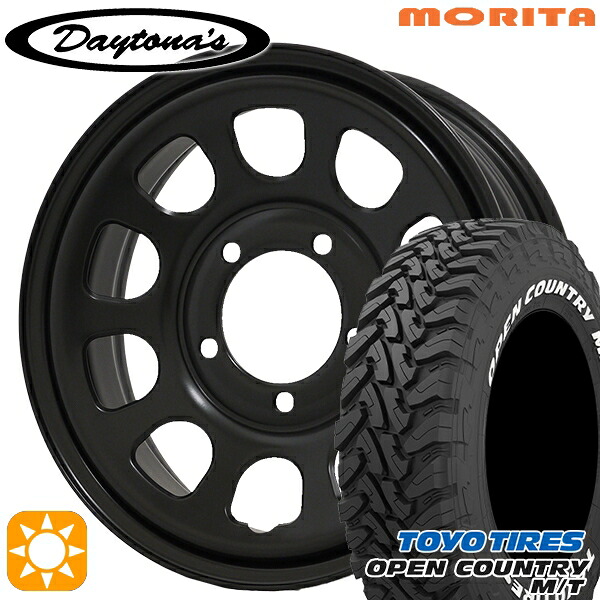 4/20ﾎﾟｲﾝﾄ10倍★ジムニーJB23/64 225/75R16 103/100Q トーヨー オープンカントリー M/T MRT DAYTONA'S G2 デイトナズ マットブラック 16インチ 5.5J 5H139.7 サマータイヤホイールセット
