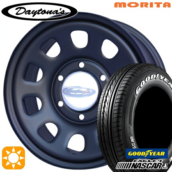 4/20ﾎﾟｲﾝﾄ10倍★200系ハイエース 195/80R15 107/105N グッドイヤー ナスカープラス MRT DAYTONA'S G2 デイトナズ マットブラック 15インチ 6.5J 6H139.7 サマータイヤホイールセット