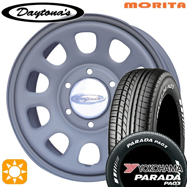 4/20ﾎﾟｲﾝﾄ10倍★キャラバン専用 215/70R15C 109/107S ヨコハマ パラダ PA03 ホワイトレター MRT DAYTONA'S G2 デイトナズ マットグレー 15インチ 6.0J 6H139.7+45 サマータイヤホイールセット