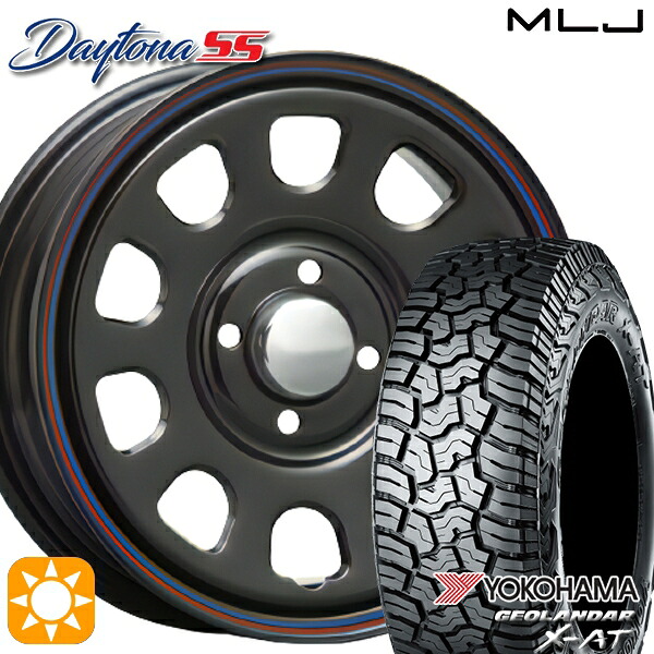 155/60R14 82/79Q ヨコハマ ジオランダー X-AT G016 MLJ デイトナ SS ブラック 14インチ 5.0J 4H100 サマータイヤホイールセット｜タイヤホイール激安王国