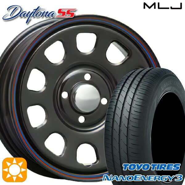 エブリィワゴン 165/60R14 75H トーヨー ナノエナジー3 MLJ デイトナ SS ブラック 14インチ 5.0J 4H100 サマータイヤホイールセット
