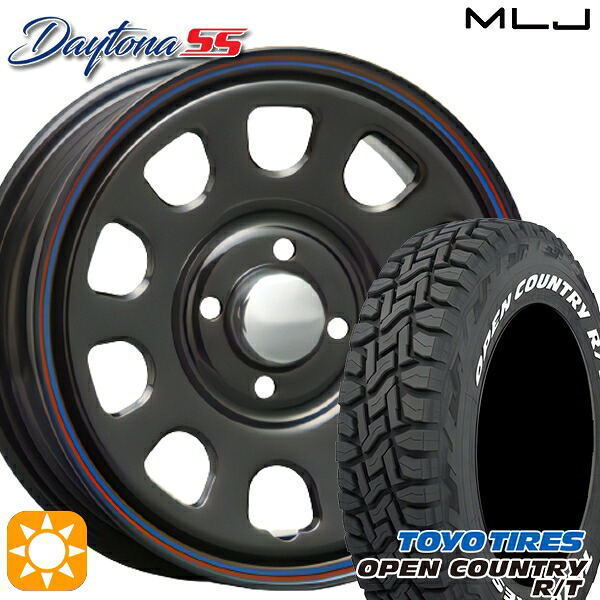 155/65R14 75Q WL トーヨー オープンカントリー R/T ホワイトレター MLJ デイトナ SS ブラック 14インチ 5.0J 4H100 サマータイヤホイールセット｜タイヤホイール激安王国