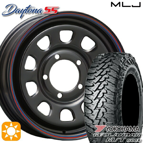 ジムニー 185/85R16 105/103N LT ヨコハマ ジオランダーM/T G003 MLJ デイトナ SS ブラック 16インチ 6.0J 5H139.7 サマータイヤホイールセット