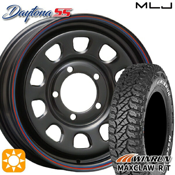 ジムニー 185/85R16 105/103N ウィンラン マックスクロウ R/T ホワイトレター MLJ デイトナ SS ブラック 16インチ 5.5J 5H139.7 サマータイヤホイールセット